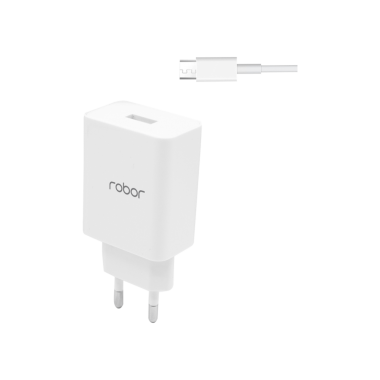 Robor Şarj Adap. R612 USB-C 1m Beyaz 
